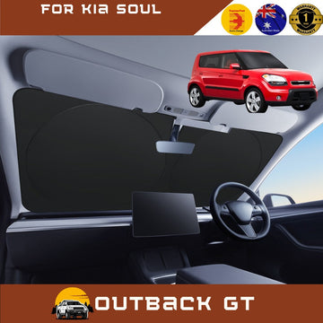 Front Windscreen Sun Shade for Kia Soul 2008 - 2013 AM - Standard 150 x 85 cm - Black