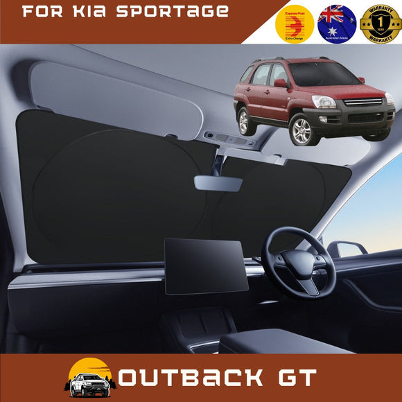 Front Windscreen Sun Shade for Kia Sportage 2005 - 2010 KM - Standard 150 x 85 cm - Black