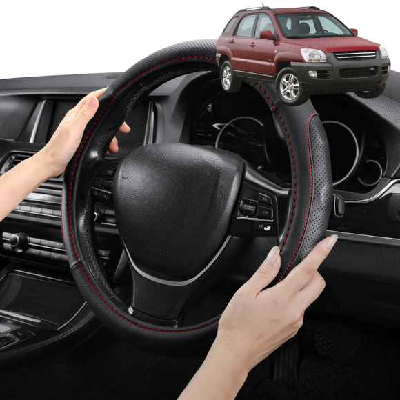Steering Wheel Cover Pro Extra Layer for Kia Sportage 2005-2010 KM - Breathable & Anti-Slip - Circle 38 cm