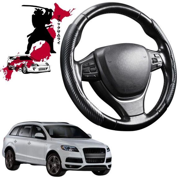 Black Samurai Segmented Steering Wheel Cover for Audi Q7 SQ7 2005 - 2015 4L