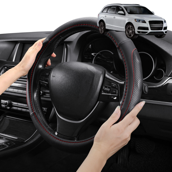 Steering Wheel Cover Pro Extra Layer for Audi Q7 SQ7 2005-2015 4L - Breathable & Anti-Slip - Circle 38 cm