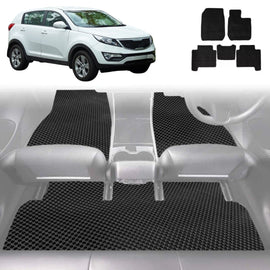 6D Diamond Car Floor Mats for Kia Sportage 2010 - 2015 - Custom-Fit Carpet Liner
