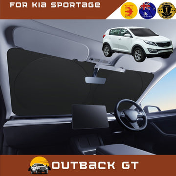 Front Windscreen Sun Shade for Kia Sportage 2010 - 2015 - Standard 150 x 85 cm - Black