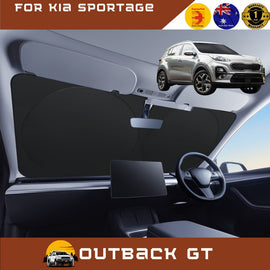 Front Windscreen Sun Shade for Kia Sportage 2016 - 2021 (QL) - Standard 150 x 85 cm - Black