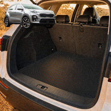 6D Diamond Car Boot Cargo Mat for Kia Sportage 2016 - 2021 (QL) - Heavy Duty Carpet Liner - All-Weather Resistance - Easy to use - Odorless Material - Black & Grey