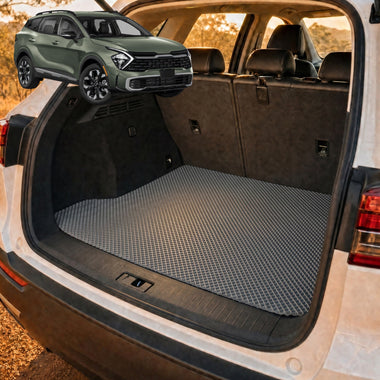 6D Diamond Car Boot Cargo Mat for Kia Sportage 2021 - Current (NQ5) - Heavy Duty Carpet Liner - All-Weather Resistance - Easy to use - Odorless Material - Black & Grey - 0