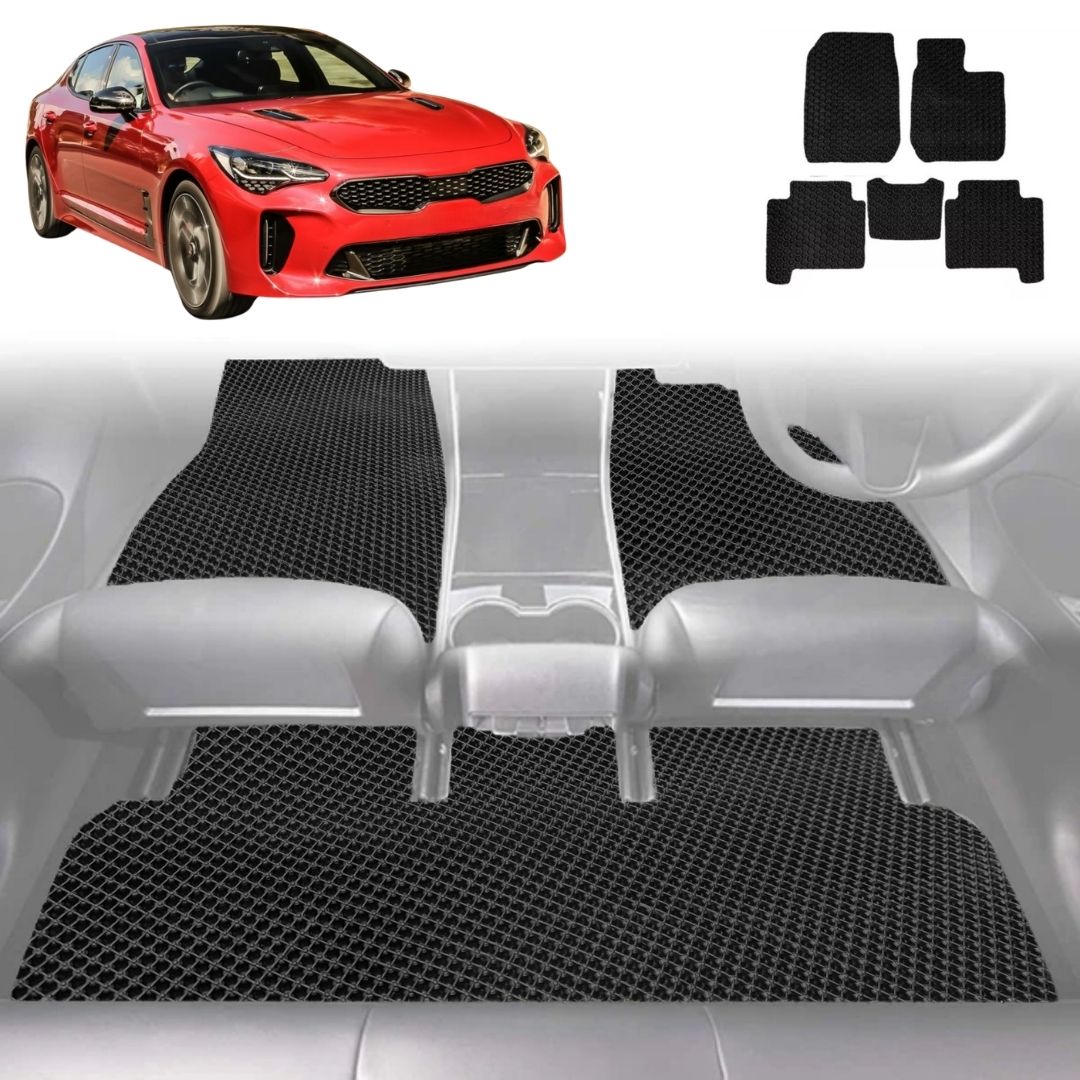 6D Diamond Car Floor Mats for Kia Stinger 2017 - Current CK - Custom-Fit Carpet Liner