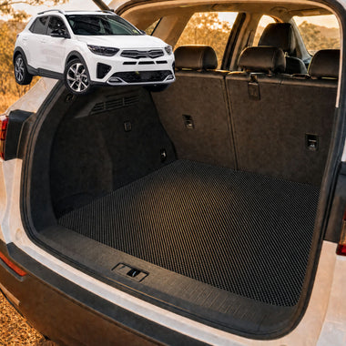6D Diamond Car Boot Cargo Mat for Kia Stonic 2021 - Current YB - Heavy Duty Carpet Liner - All-Weather Resistance - Easy to use - Odorless Material - Black & Grey