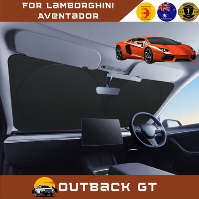 Front Windscreen Sun Shade for Lamborghini Aventador 2011 - Current - Standard 150 x 85 cm - Black