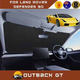 Front Windscreen Sun Shade for Land Rover Defender 90 2020 - Current L663 - Standard 150 x 85 cm - Black