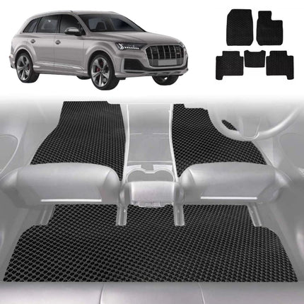 6D Diamond Car Floor Mats for Audi Q7 SQ7 2015 - Current 4M - Custom-Fit Carpet Liner