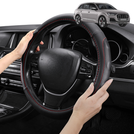 Steering Wheel Cover Pro Extra Layer for Audi Q7 SQ7 2015 - Current 4M - Breathable & Anti-Slip - Circle 38 cm