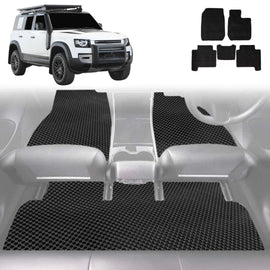6D Diamond Car Floor Mats for Land Rover Defender 110 2020 - Current L663 - Custom-Fit Carpet Liner