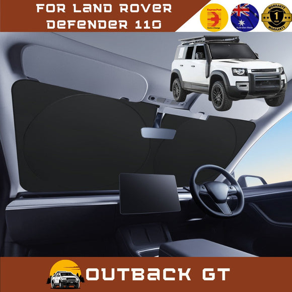 Front Windscreen Sun Shade for Land Rover Defender 110 2020 - Current L663 - Standard 150 x 85 cm - Black