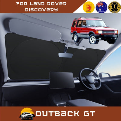 Front Windscreen Sun Shade for Land Rover Discovery 1989 - 1998 (Series I/D1) - Standard 150 x 85 cm - Black