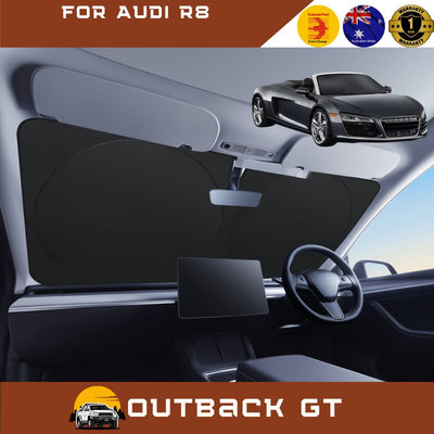 Front Windscreen Sun Shade for Audi R8 2006 - 2015 - Standard 150 x 85 cm - Black
