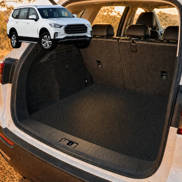 6D Diamond Car Boot Cargo Mat for LDV D90 2017 - 2024 - Heavy Duty Carpet Liner - All-Weather Resistance - Easy to use - Odorless Material - Black & Grey