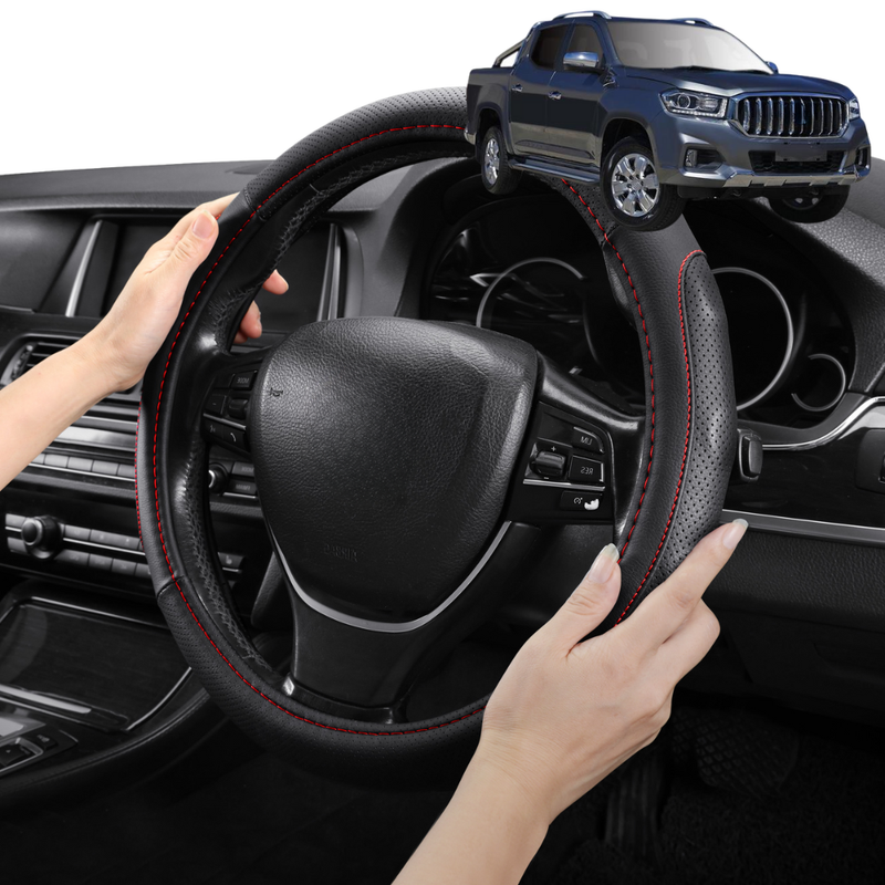 Steering Wheel Cover Pro Extra Layer for LDV T60 Max 2017 - Current T60 Pro - Breathable & Anti-Slip - D-Shape 38 cm