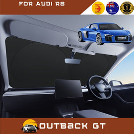 Front Windscreen Sun Shade for Audi R8 2015 - 2020 - Standard 150 x 85 cm - Black