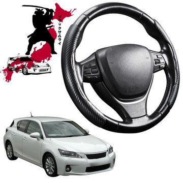 Black Samurai Segmented Steering Wheel Cover for Lexus CT 2010 - Current 10R