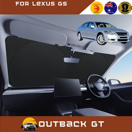 Front Windscreen Sun Shade for Lexus GS 2005 - 2011 - Standard 150 x 85 cm - Black