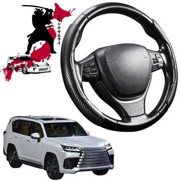 Black Samurai Segmented Steering Wheel Cover for Lexus LX 2021 - Current (J300)