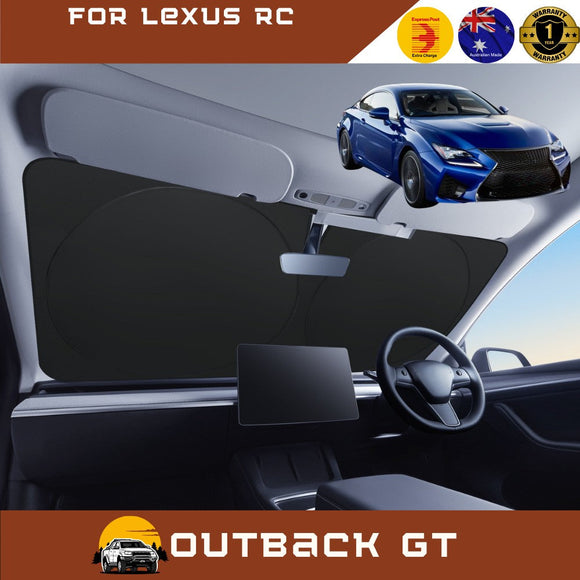 Front Windscreen Sun Shade for Lexus RC 2014 - 2021 (10R) - Standard 150 x 85 cm - Black