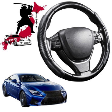 Black Samurai Segmented Steering Wheel Cover for Lexus RC 2014 - 2021 (10R)