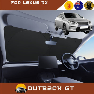 Front Windscreen Sun Shade for Lexus RX 2009 - 2015 10R, 15R - Standard 150 x 85 cm - Black