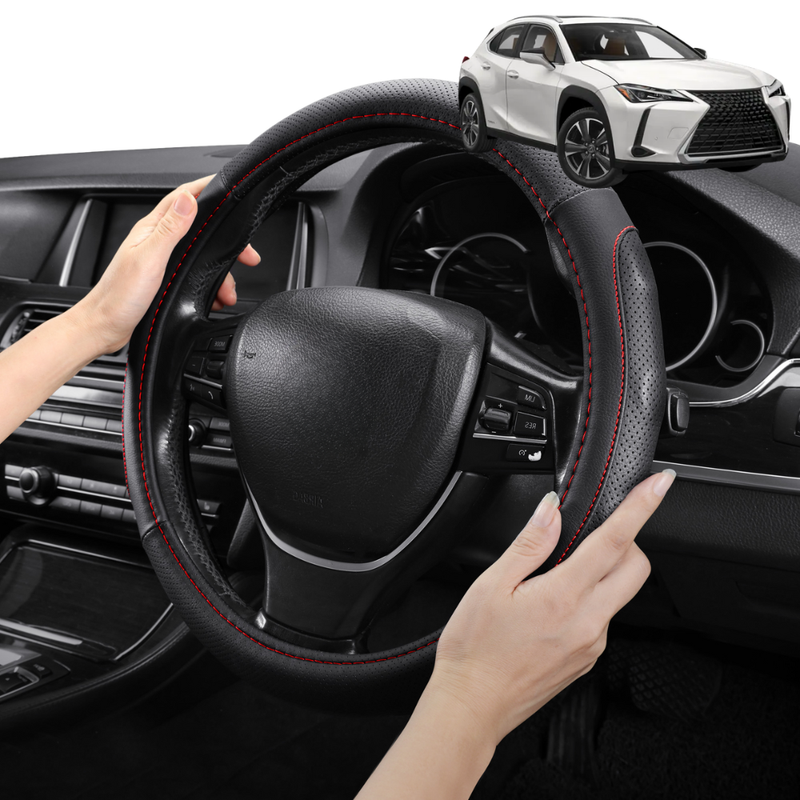 Steering Wheel Cover Pro Extra Layer for Lexus UX 2021 - Current 10R, 15R - Breathable & Anti-Slip - Circle 38 cm