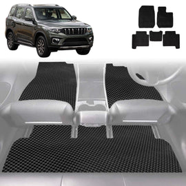 6D Diamond Car Floor Mats for Mahindra Scorpio 2022 - Current (Z101) - Custom-Fit Carpet Liner