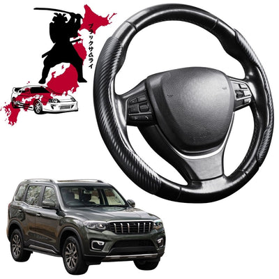 Black Samurai Segmented Steering Wheel Cover for Mahindra Scorpio 2022 - Current (Z101)