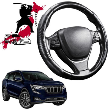 Black Samurai Segmented Steering Wheel Cover for Mahindra XUV700 2021 - Current