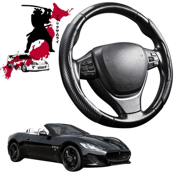 Black Samurai Segmented Steering Wheel Cover for Maserati GranCabrio 2010 - 2019