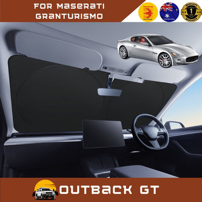 Front Windscreen Sun Shade for Maserati GranTurismo 2007 - 2019 - Standard 150 x 85 cm - Black