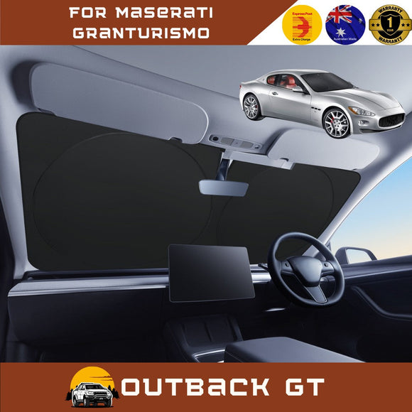 Front Windscreen Sun Shade for Maserati GranTurismo 2007 - 2019 - Standard 150 x 85 cm - Black