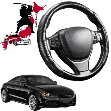 Black Samurai Segmented Steering Wheel Cover for Audi TT TTS TTRS 2014 - Current (Coupe)