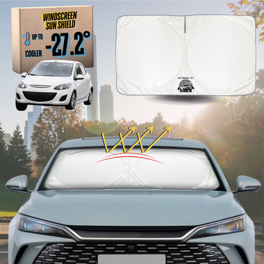 Front Windscreen Sun Shade for Mazda 2 2007 - 2014 DE - Standard 150 x 85 cm - White