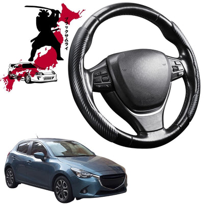 Black Samurai Segmented Steering Wheel Cover for Mazda 2 2014 - Current DL, DJ