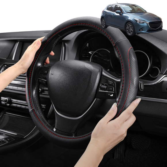 Steering Wheel Cover Pro Extra Layer for Mazda 2 2014 - Current DL, DJ - Breathable & Anti-Slip - Circle 38 cm