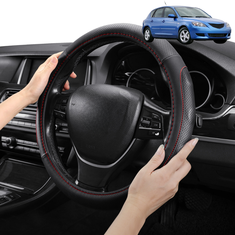 Steering Wheel Cover Pro Extra Layer for Mazda 3 2004-2009 BK - Breathable & Anti-Slip - Circle 38 cm