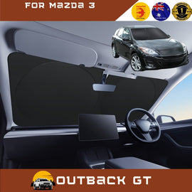 Front Windscreen Sun Shade for Mazda 3 2009 - 2013 (BL) - Standard 150 x 85 cm - Black