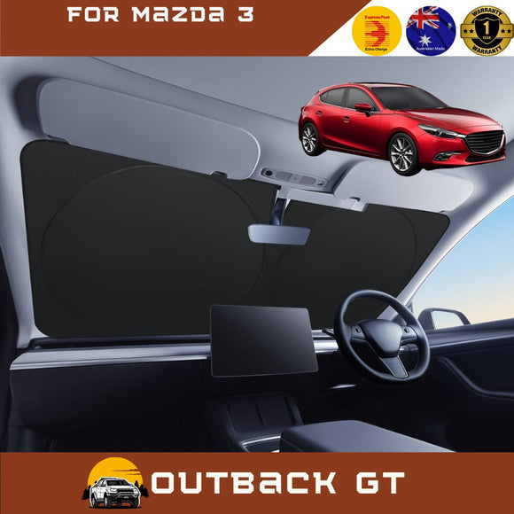 Front Windscreen Sun Shade for Mazda 3 2014 - 2018 (BM BN) - Standard 150 x 85 cm - Black