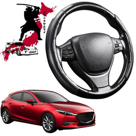 Black Samurai Segmented Steering Wheel Cover for Mazda 3 2014 - 2018 (BM BN)
