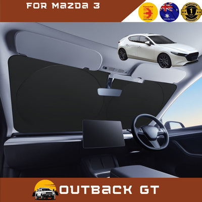 Front Windscreen Sun Shade for Mazda 3 2019 - Current (BP) - Standard 150 x 85 cm - Black
