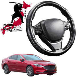 Black Samurai Segmented Steering Wheel Cover for Mazda 6 2002 - 2008 GG, GH, GY, GH1