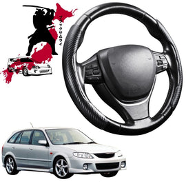 Black Samurai Segmented Steering Wheel Cover for Mazda 323 1998 - 2003