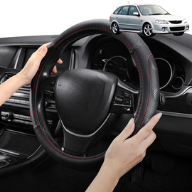 Steering Wheel Cover Pro Extra Layer for Mazda 323 1998-2003 - Breathable & Anti-Slip - Circle 38 cm