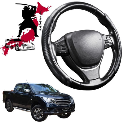 Black Samurai Segmented Steering Wheel Cover for Mazda BT-50 Dual Cab 2011 - 2020 (UP UR)