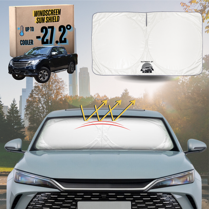 Front Windscreen Sun Shade for Mazda BT-50 Dual Cab 2011 - 2020 (UP UR) - Standard 150 x 85 cm